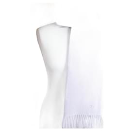 Bufanda Dior morada de algodón con flecos