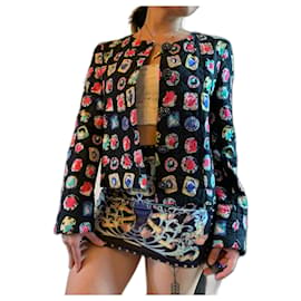 Veste courte Moschino Cheap And Chic en soie imprimé bijoux