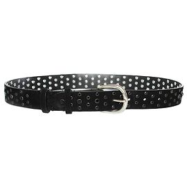 Isabel Marant, ceinture en daim noir avec pierres noires