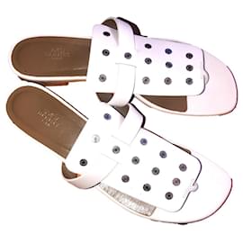 Sandali Hermès Opium in pelle bianca