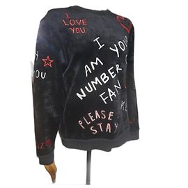 Felpa Kenzo I♡YOU in velluto nero