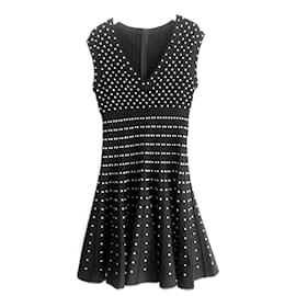 Abito skater in maglia bianco e nero Alaia - Alaïa