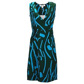 Vestido envolvente Diane von Furstenberg en seda verde