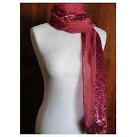 Jaliero Sarti Silk and Maroon Sequins Foulard - Autre Marque