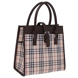 Borsa a mano in nylon a quadri Nova di Burberry beige Auth mr245