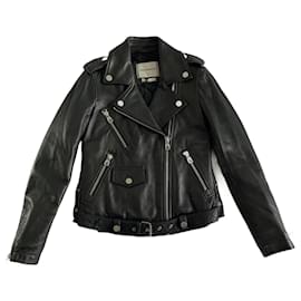 Eleven Paris Biker Lederjacke Schwarz XS