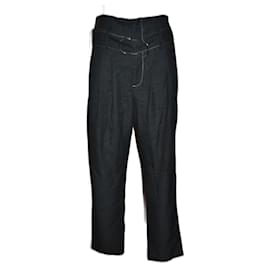Suncoo Hochtaillierte Hose Grau Baumwollmischung