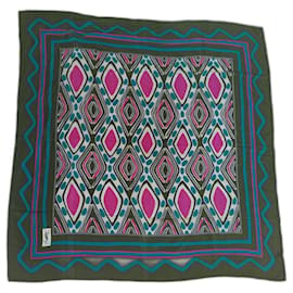 Yves Saint Laurent Foulard en soie multicolore