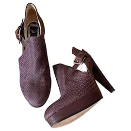 Botines Dior Cuero Morado Oscuro