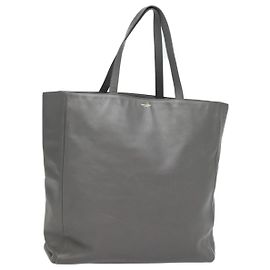 Borsa Tote in pelle grigia Auth bs15314 di SAINT LAURENT