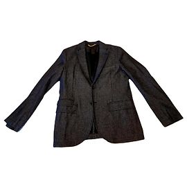 Blazer Hugo Boss blu mélange, stile rilassato, mai indossato