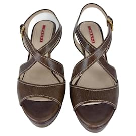 Prada Absatzsandale aus Leder