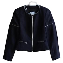Chaqueta corta de lino negro Georges Rech