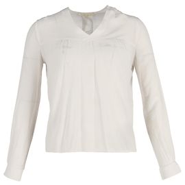 Blusa Maje con escote en V en seda blanca
