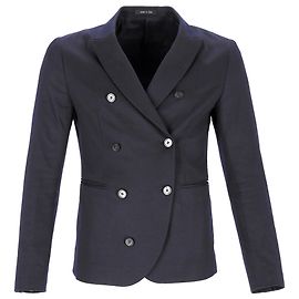 Emporio Armani Giorgio Armani Doppelreiher-Anzugjacke aus marineblauer Wolle
