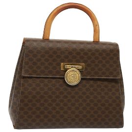 Céline Borsa a mano in tela Macadam CELINE PVC marrone Auth 79102