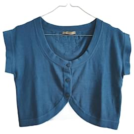 Bottega Veneta Hellblaues Cache-Coeur aus Baumwollstrick