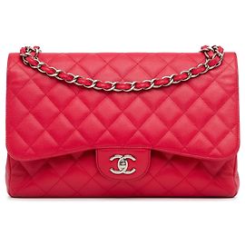 Borsa a spalla Red Chanel Jumbo Classic Caviar Double Flap