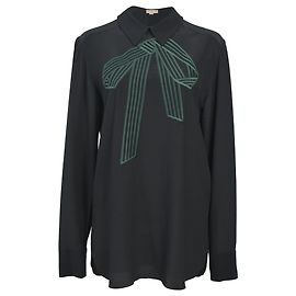 Stella Mc Cartney Schwarze Seidenbluse mit Schleifendetail von Stella McCartney