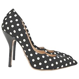Schwarze Baumwoll-Pumps mit Punkten von Paul Andrew