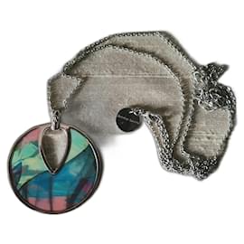 Christian Lacroix Collana con Pendente in Smalto Argentata