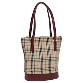 Borsa tote in tela beige con motivo Nova Check di BURBERRY Auth mr278