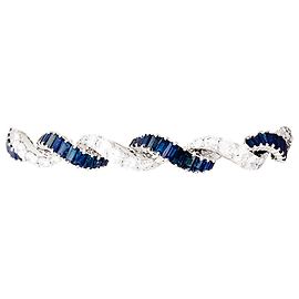 inconnue Bracciale in oro bianco, diamanti, zaffiri.