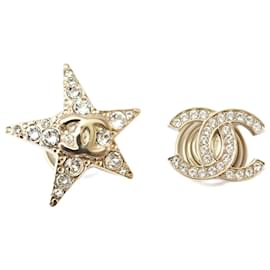 Fermaglio per capelli in strass dorato Chanel