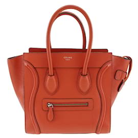 Céline Borsa a mano micro Luggage Celine in pelle di vitello rossa