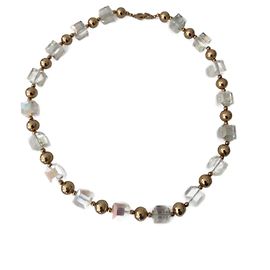 Collana Christian Dior in Cristallo Iridescente e Placcato Oro