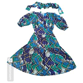 Robe en crêpe de soie Yves Saint Laurent Multicolore