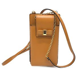 Borsa a spalla in pelle arancione Salvatore Ferragamo