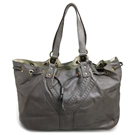 Sac fourre-tout en cuir gris Yves Saint Laurent