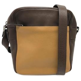 Borsa a spalla in pelle marrone Prada