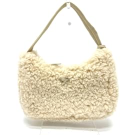 Borsa in pelliccia beige Prada 1NE515