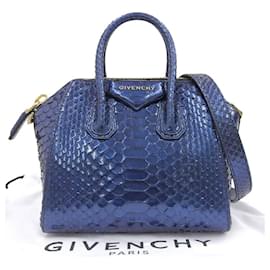 Borsa a mano Givenchy Antigona Mini 2 vie Blu Metallico