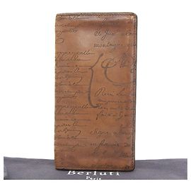 Autre Marque Portafoglio Bifold Berluti Calligrafia Marrone