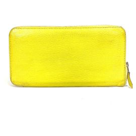 Hermès Lange Geldbörse aus gelbem Leder von Hermes