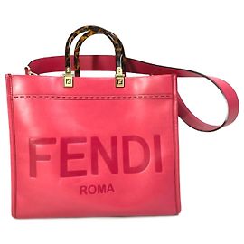 Borsa tote in pelle rosa Fendi
