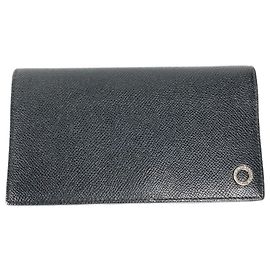 Bulgari Portafoglio lungo in pelle nera Bvlgari