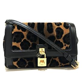 Schultertasche aus schwarzem Leder Dolce & Gabbana
