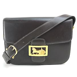 Céline Borsa a spalla in pelle marrone vintage Celine