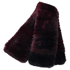 Chanel CC Mark Schal in Rot Bordeaux und Schwarz