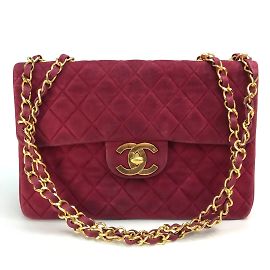 Borsa a spalla in pelle rossa Chanel