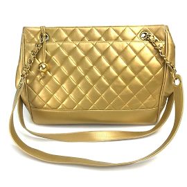 Borsa Chanel Coco Ball in pelle oro