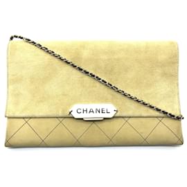 Borsa a spalla in pelle beige Chanel