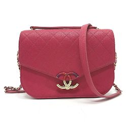 Borsa a spalla in pelle rosa Chanel