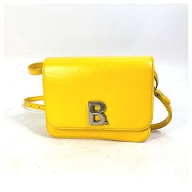 Borsa a spalla in pelle gialla Balenciaga