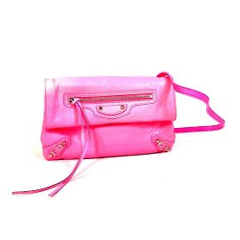 Clutch in pelle rosa Balenciaga