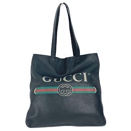 Borsa tote in pelle nera Gucci